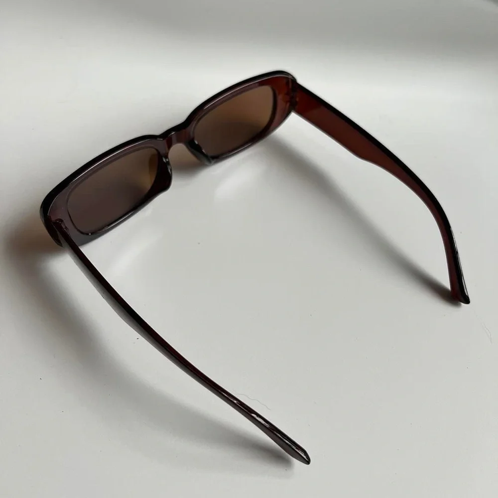 unique retro vintage style brown “tea” rectangle square sunglasses